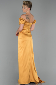 Verlobungskleid Satin Lang Senfgelb ABU1606