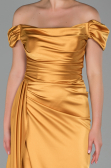 Verlobungskleid Satin Lang Senfgelb ABU1606