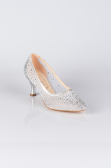 Party-Schuhe Steinbesetzt Silber MJ5314