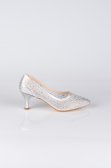 Party-Schuhe Steinbesetzt Silber MJ5314