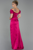 Verlobungskleid Satin Lang Fuchsie ABU1606