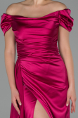 Verlobungskleid Satin Lang Fuchsie ABU1606