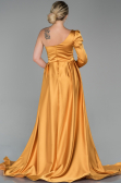 Abendkleid Lang Satin Senfgelb ABU1715