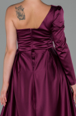 Abendkleid Satin Lang Pflaume ABU1715