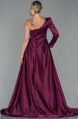 Abendkleid Satin Lang Pflaume ABU1715