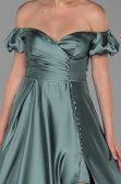 Abendkleid Lang Satin Türkis ABU1840