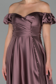 Abendkleid Lang Satin Nerzbraun ABU1840
