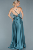 Abendkleid Satin Lang Muffiges Grün ABU1843
