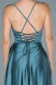 Abendkleid Satin Lang Muffiges Grün ABU1843