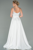 Weiß Abendkleid Satin Lang ABU1601