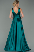 Smaragdgrün Abendkleid Satin Lang ABU1737