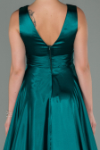 Smaragdgrün Abendkleid Satin Lang ABU1737