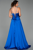 Sächsischblau Abendkleid Satin Lang ABU1458