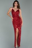 Abschlusskleid Lang Schuppig Rot ABU1880