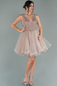 Partykleid Kurz Nerzbraun ABK1108