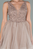Partykleid Kurz Nerzbraun ABK1108