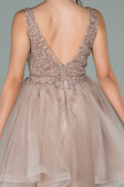 Partykleid Kurz Nerzbraun ABK1108