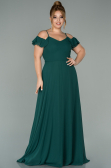 Kleider in Großen Größen Lang Chiffon Smaragdgrün ABU1892