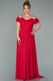 Kleider in Großen Größen Lang Chiffon Rot ABU1892