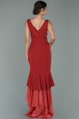 Rot Abendkleid İm Meerjungfrau-Stil Vorne Kurz-Hinten Lang ABO036
