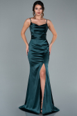 Abschlusskleid Lang Satin Smaragdgrün ABU1938