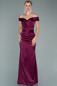 Abendkleid Lang Satin Pflaume ABU1943