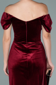 Abendkleid Lang Samt Weinrot ABU1990