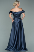 Anthrazit Abendkleid Satin Lang ABU1840
