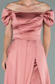 Zwiebelschale Abendkleid Satin Lang ABU1716
