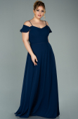 Marineblau Kleider İn Großen Größen Chiffon Lang ABU1892