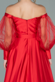 Abendkleid Lang Satin Rot ABU2025