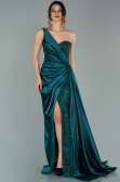 Abendkleid Lang Satin Smaragdgrün ABU2028
