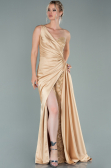 Abendkleid Lang Satin Gold ABU2028