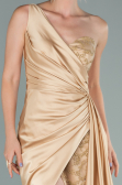 Abendkleid Lang Satin Gold ABU2028