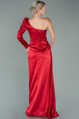 Abendkleid Lang Satin Rot ABU2038