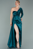 Abendkleid Lang Satin Smaragdgrün ABU2038