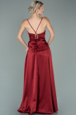 Weinrot Abendkleid Satin Lang ABU1843