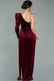 Abendkleid Lang Samt Weinrot ABU2074