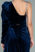 Abendkleid Lang Samt Marineblau ABU2074