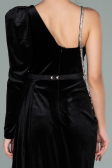 Abendkleid Lang Samt Schwarz ABU2074