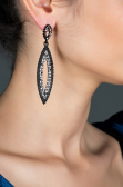 Ohrschmuck Schwarz-Silber UKP0171
