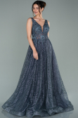 Abendkleid Lang Anthrazit ABU2131