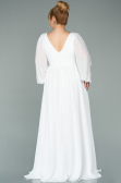 Standesamtkleid Lang Chiffon Weiß ABU1702