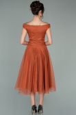 Abschlusskleid Midi Zimtfarben ABK1316