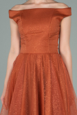 Abschlusskleid Midi Zimtfarben ABK1316