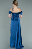 Grau-Indigo Verlobungskleid Satin Lang ABU1606