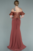 Abendkleid Lang Spitze Zimtfarben ABU2261