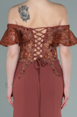 Abendkleid Lang Spitze Zimtfarben ABU2261