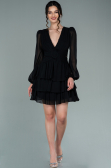 Partykleid Mini Chiffon Schwarz ABK1366