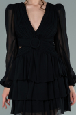 Partykleid Mini Chiffon Schwarz ABK1366